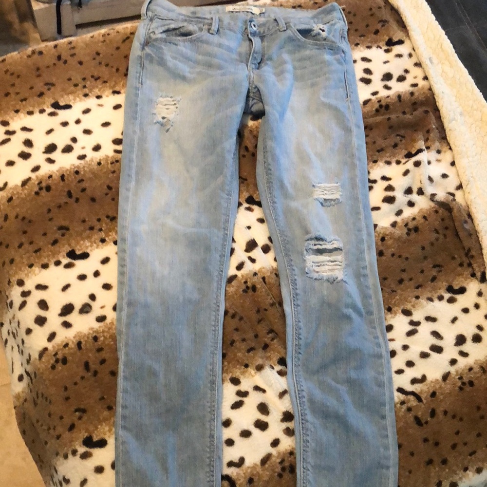 Abercrombie kids Girls distressed jeans